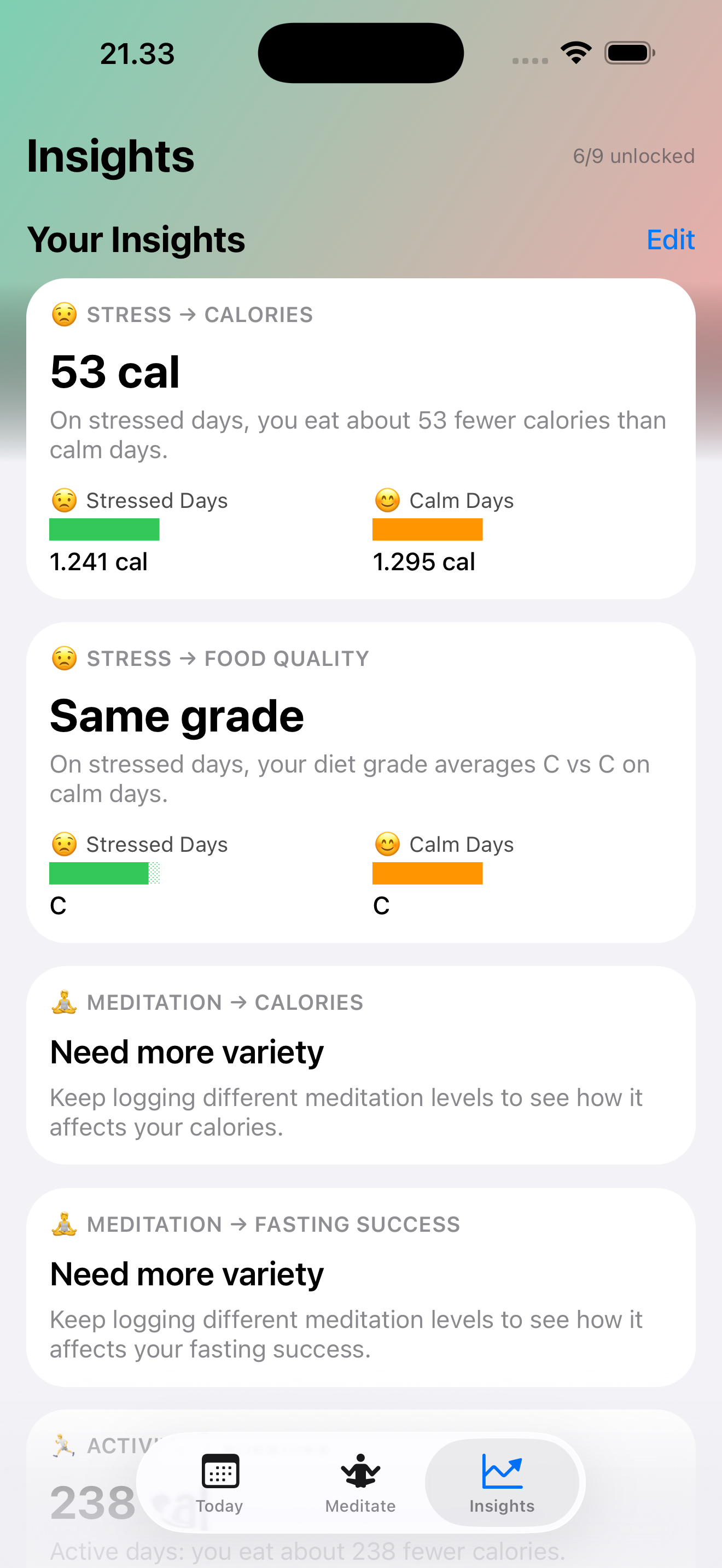 Simple mood tracking with visual slider from unpleasant to pleasant